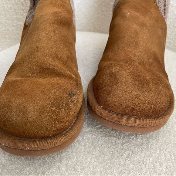 Chestnut Uggs Cambridge Knit Suede 1003175 Boots Booties 6 - Picture 4 of 10